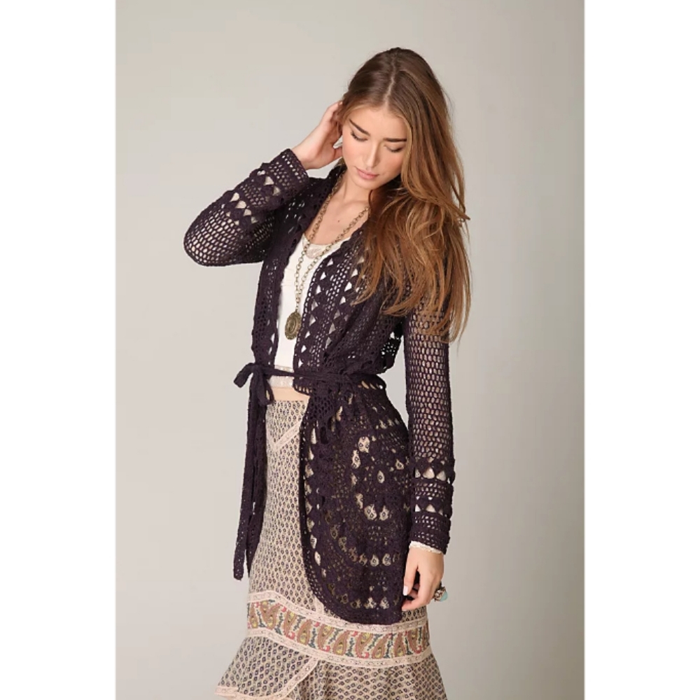 FREE PEOPLE I Rounded Up Crochet Cardigan